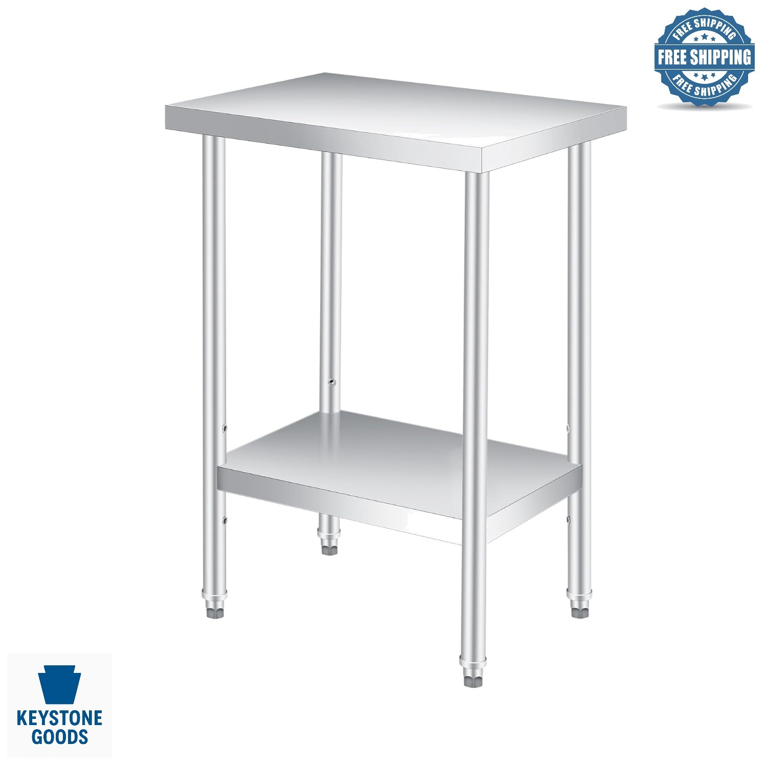 Heavy Duty Stainless Steel Prep Table 24×12 with Adjustable Shelf for Commerc…