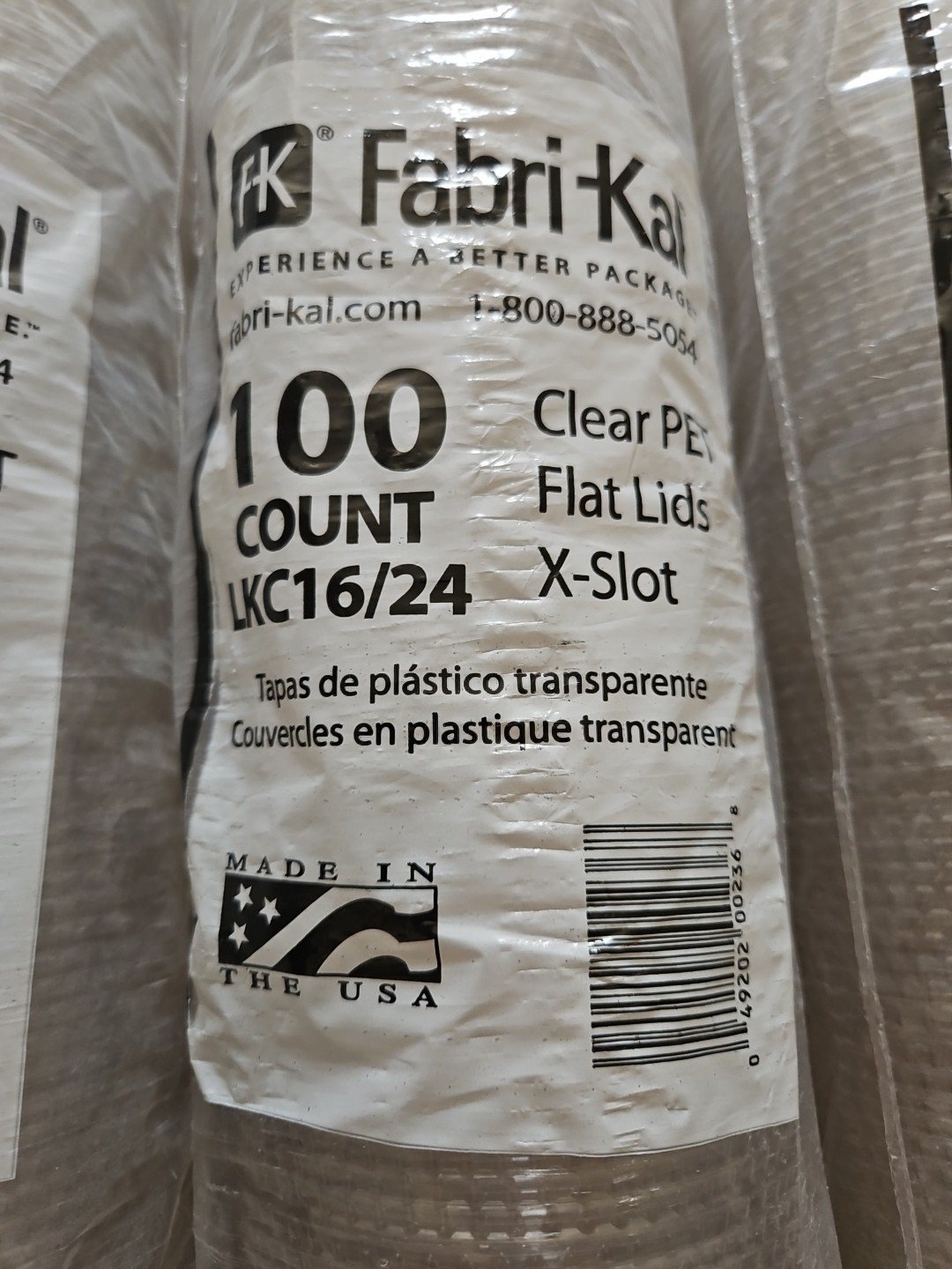 Fabri-Kal LKC16/24 – Clear PET Flat Lid X-Slot – Fits 16OZ 24OZ Cups – 600 Lot