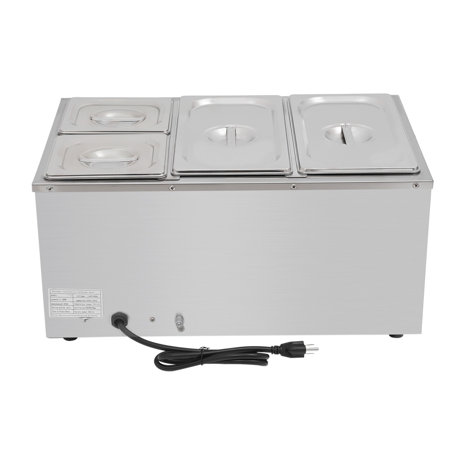 4-Pan Electric Food Warmer Commercial Food Warmer Countertop Buffet Food Warmer