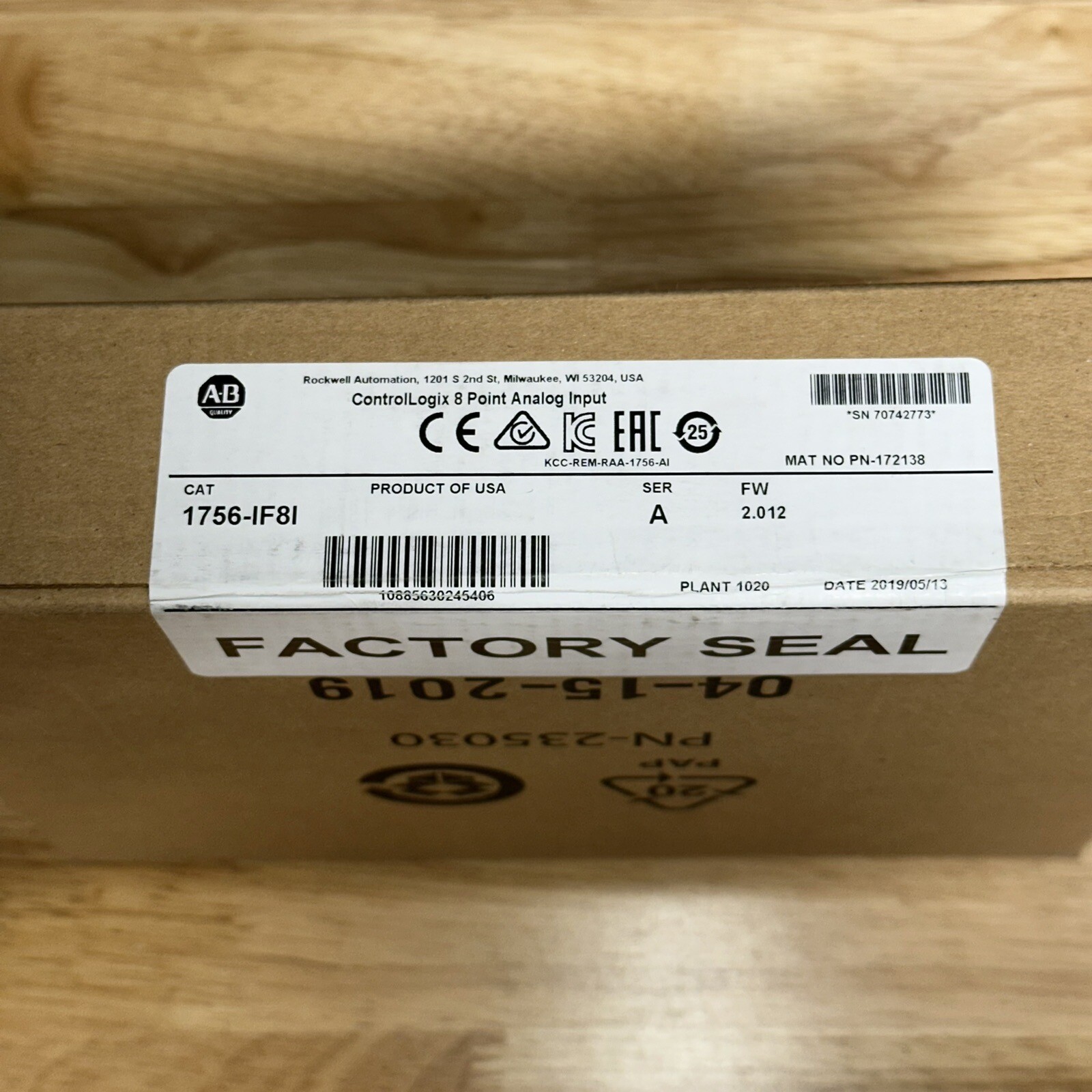1756-IF8I / A Allen Bradley ControlLogix 8 Point Analog Input Module New Sealed