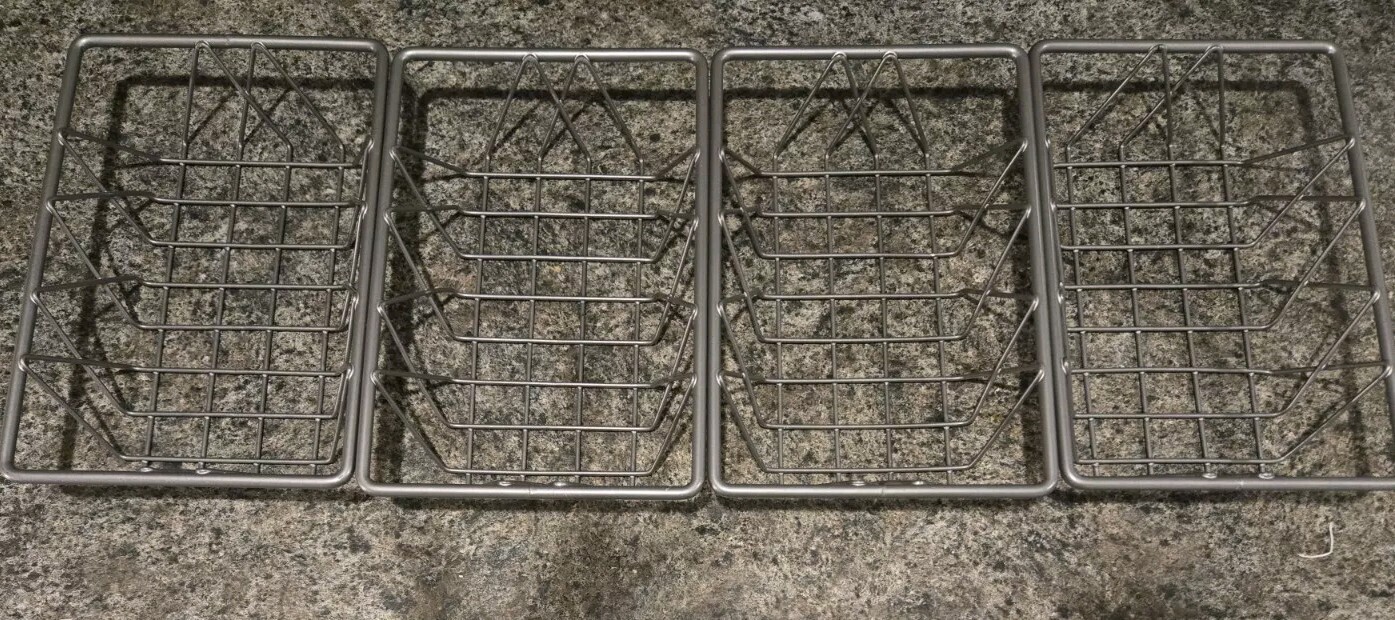 Set of 4 HUBERT Wire Display BAKERY BASKET Pastry Tray Rectangular Nickel VGC