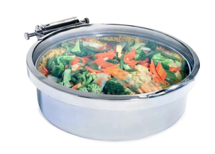 Steelite DW06WGH7SS 20 Inch Induction Chafer Full Glass Lid 2 Gallon Stainless S