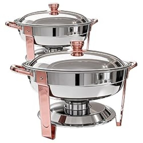 Chafing Dish Set – 2 Pack 6QT, Stainless Steel Buffet Food Warmers for Parties