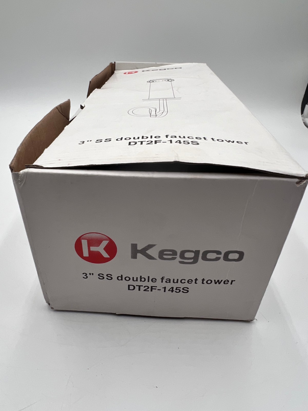 Kegco DT2F-145S Double Faucet Draft Beer Tower 3″ X 14″ Polished Stainless New