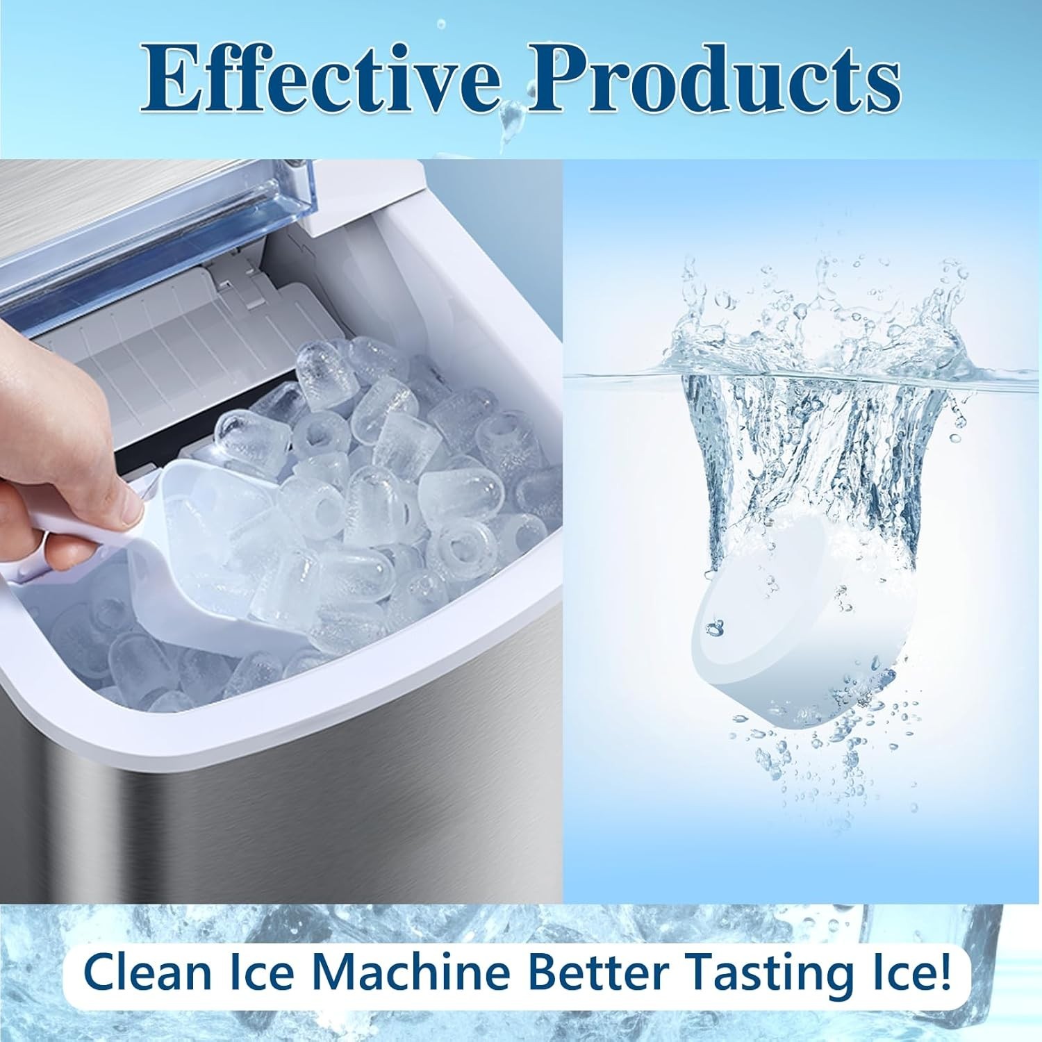 12 Pack Ice Machine Cleaner Tablets – Non-Toxic Descaler for Crystal Clear Ice