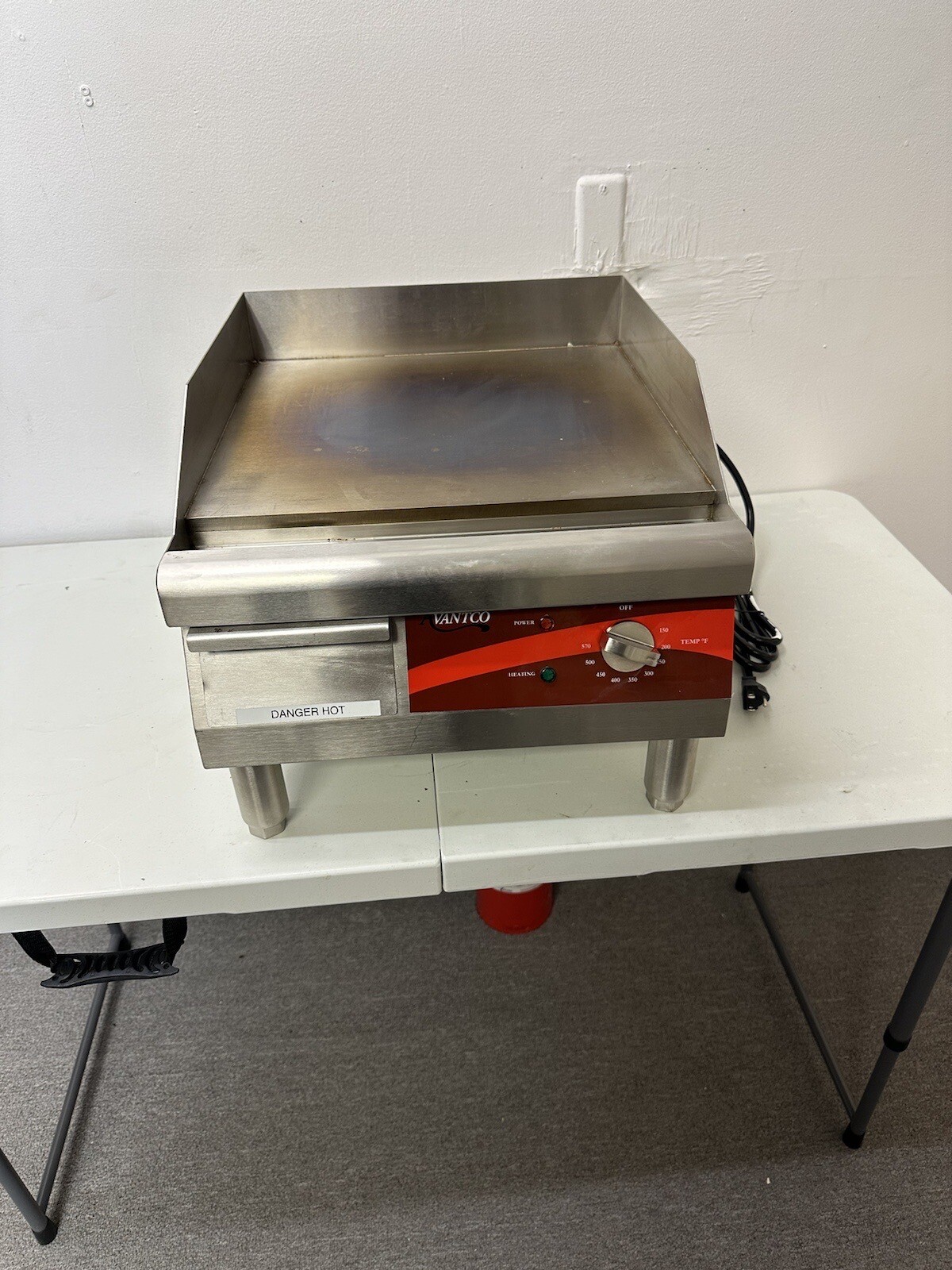 16″ Stainless Steel Electric Restaurant Countertop Flat Top Griddle 120V, 1750W