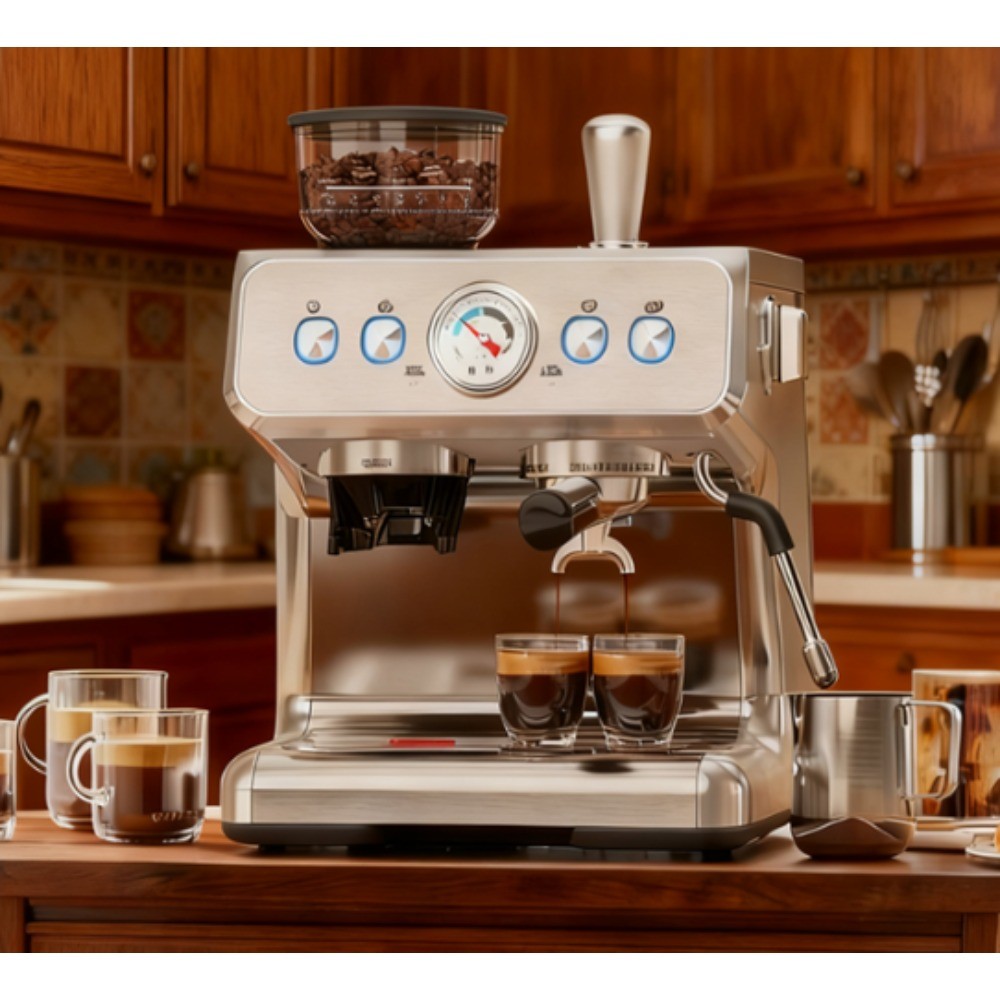 COWSAR 20-Bar Espresso Machine (with Grinder and Milk Frothing Steam Wand)