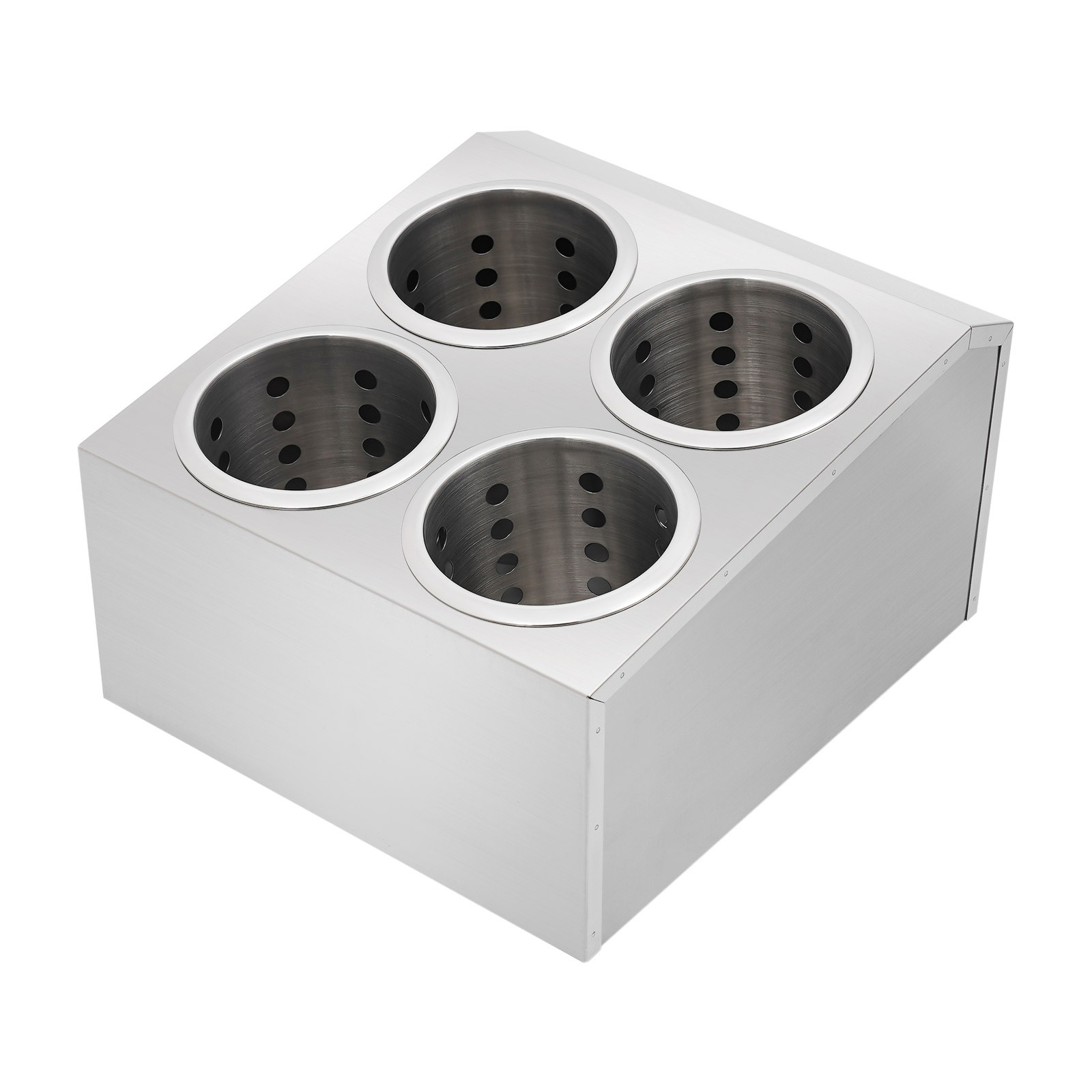 Commercial Stainless Steel Cylinder Flatware Silverware Storage Holder Boxes