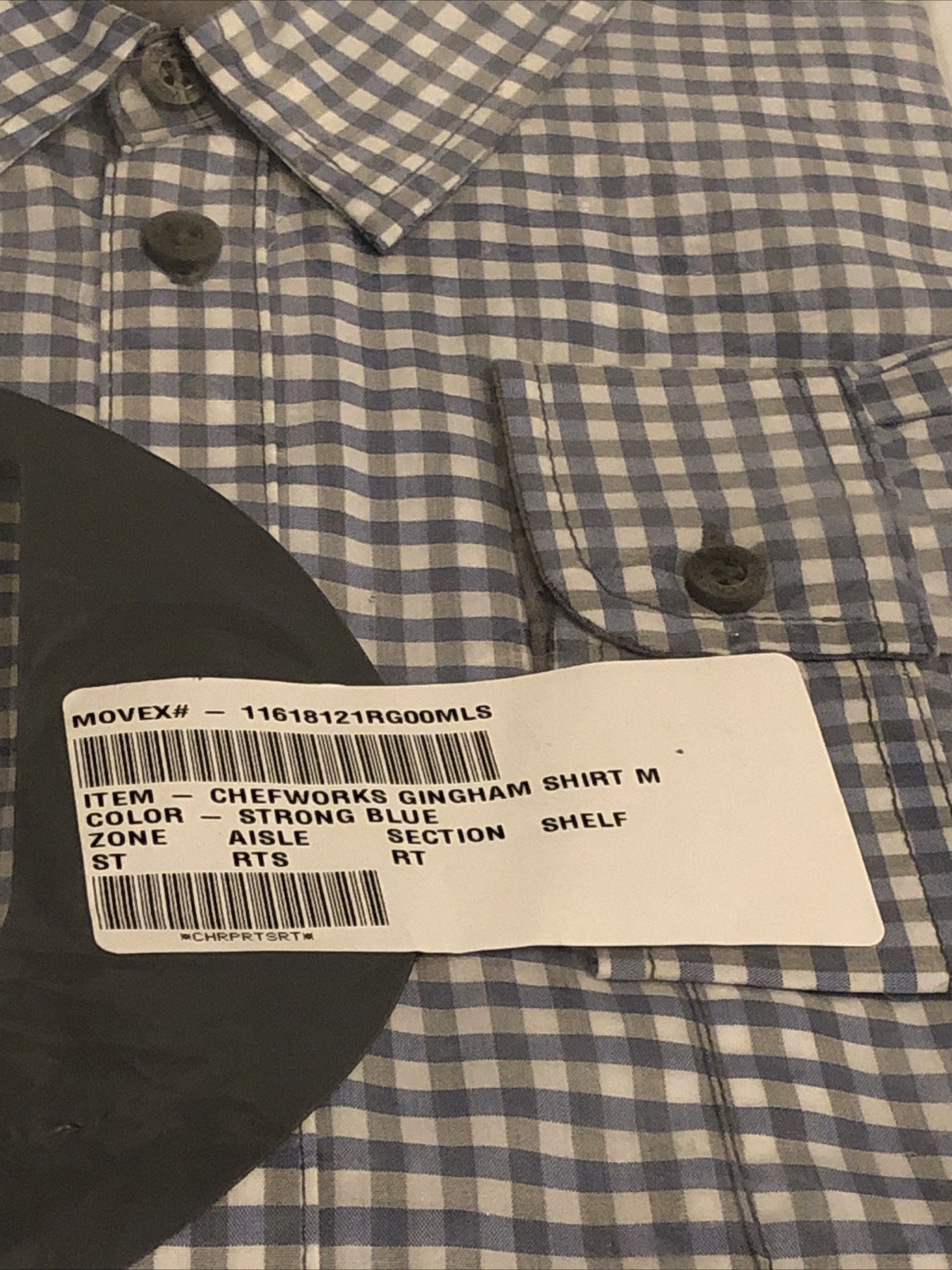 New – Chef Works Mens Modern Gingham Long Sleeve Dress Shirt (SHC05)-SBE-M
