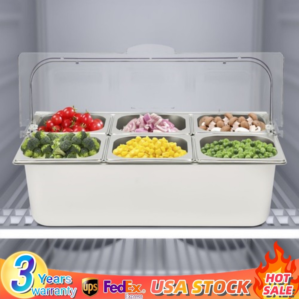Ice Food Serving Display Tray Buffet Cold Serving Cooler Platter 6 Components