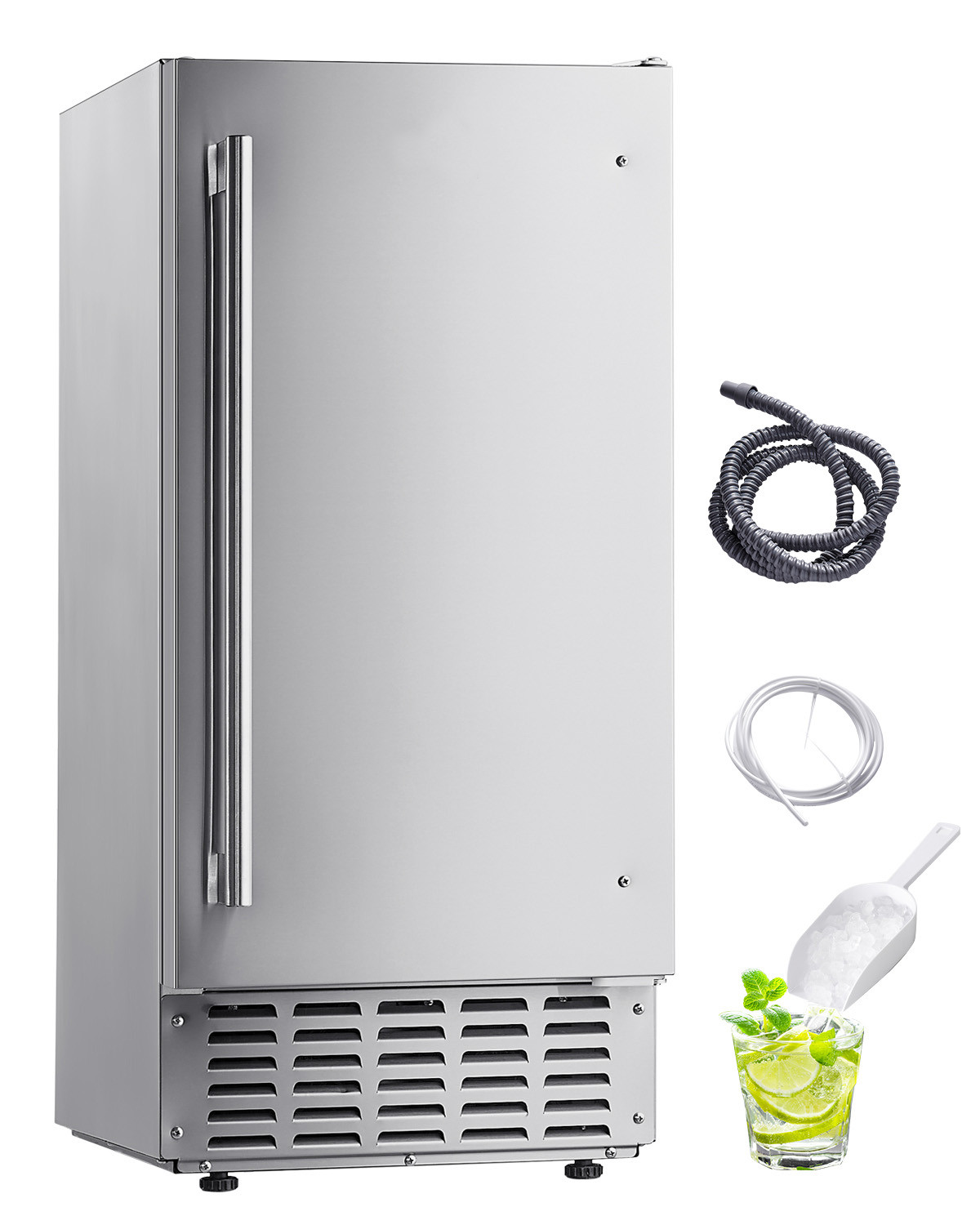 66Lb Commercial Nugget Ice Maker 15″ Undercounter Freestanding Ice Maker Machine