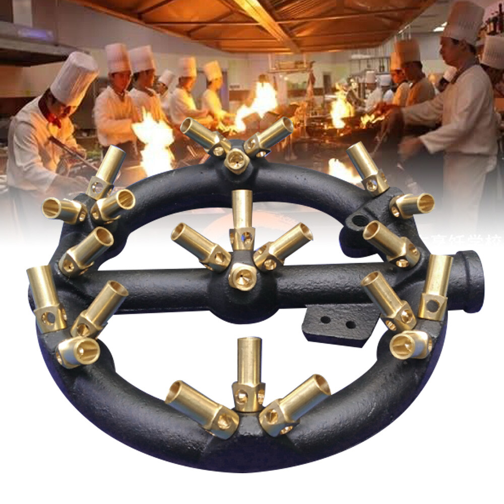 Jet Burner Natural Gas Commercial 10/20/23/32 Tips Cast Iron & Brass Wok Burner