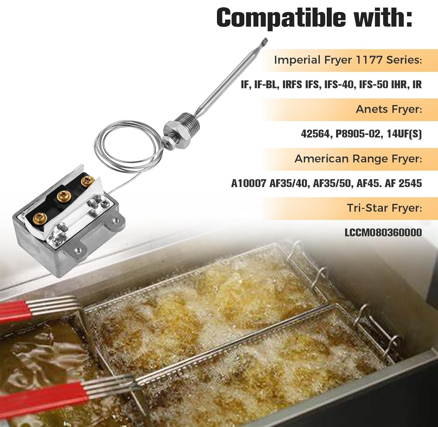 1177 High Limit Fryer Thermostat LCCM080360000 for Gas Fryer IF IF-BL 450F