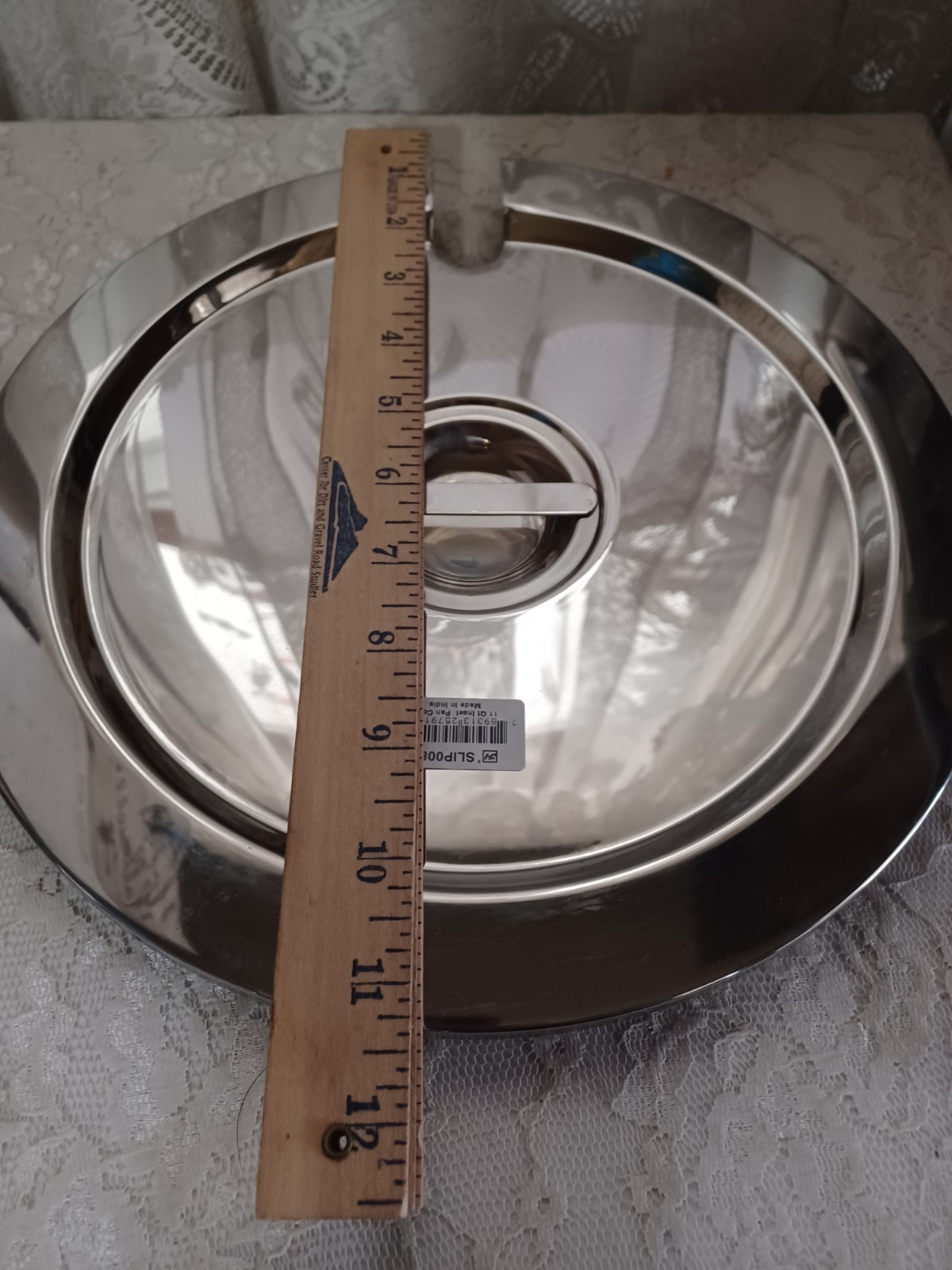 Thunder Group SLIP008 11 Qt Stainless Steel Slotted Inset Pan Cover Lid SCRATCH