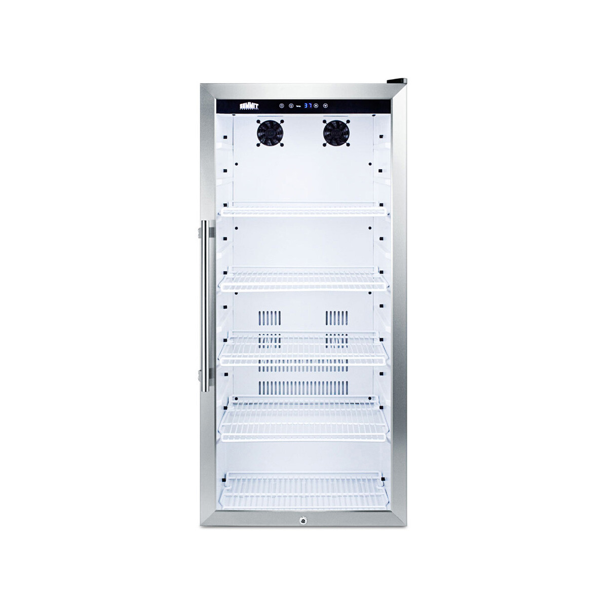 Summit SCR1006 One Section Beverage Center with Locking Glass Door, in White,…