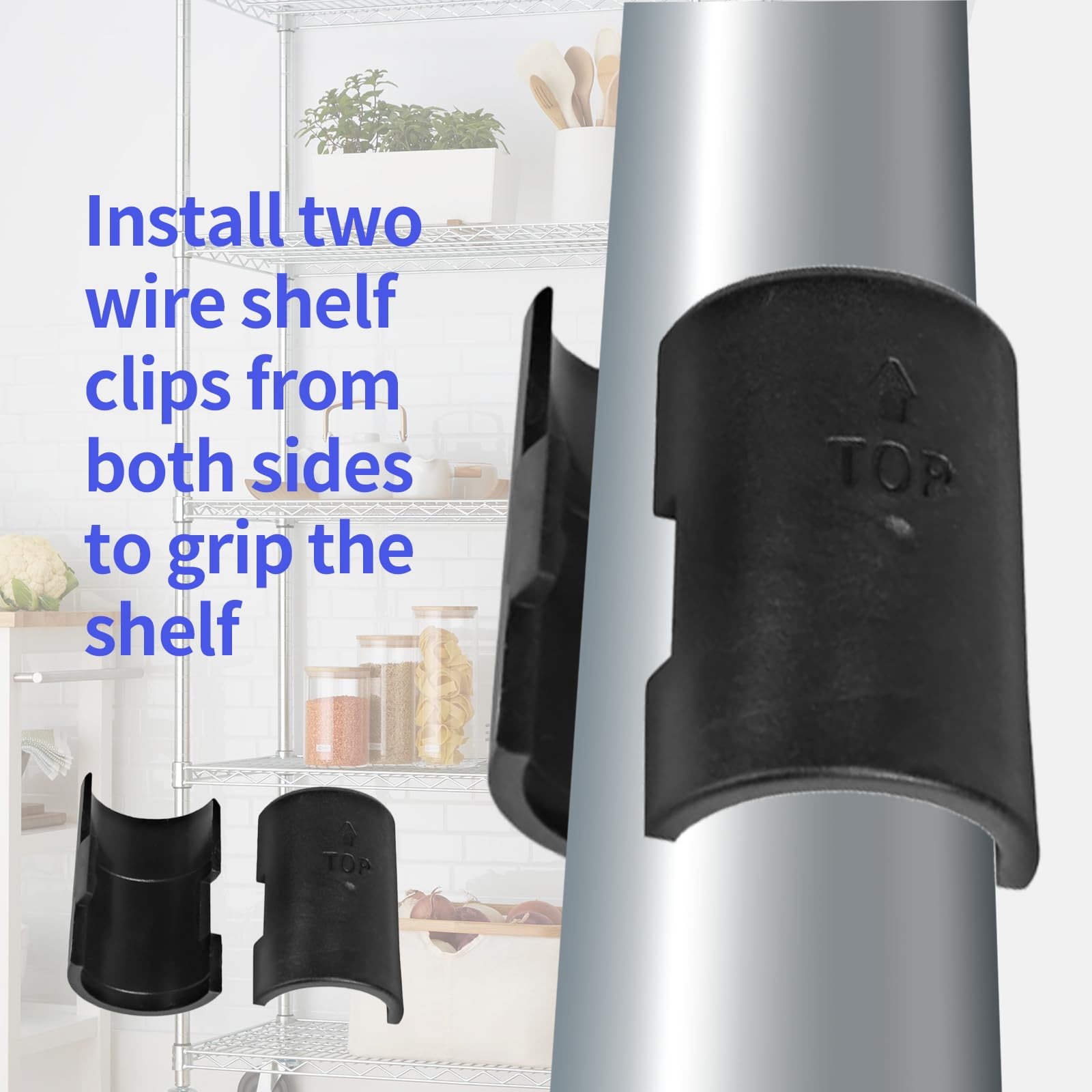 30 Pack Black Wire Shelf Clips 1 inch Wire Shelf Clips, Plastic Shelving Clip…