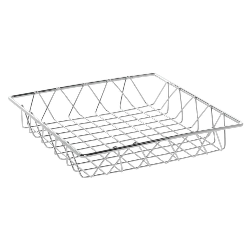 HUBERT® Wire Basket Square Chrome Plated – 12″L x 12″W x 2″H