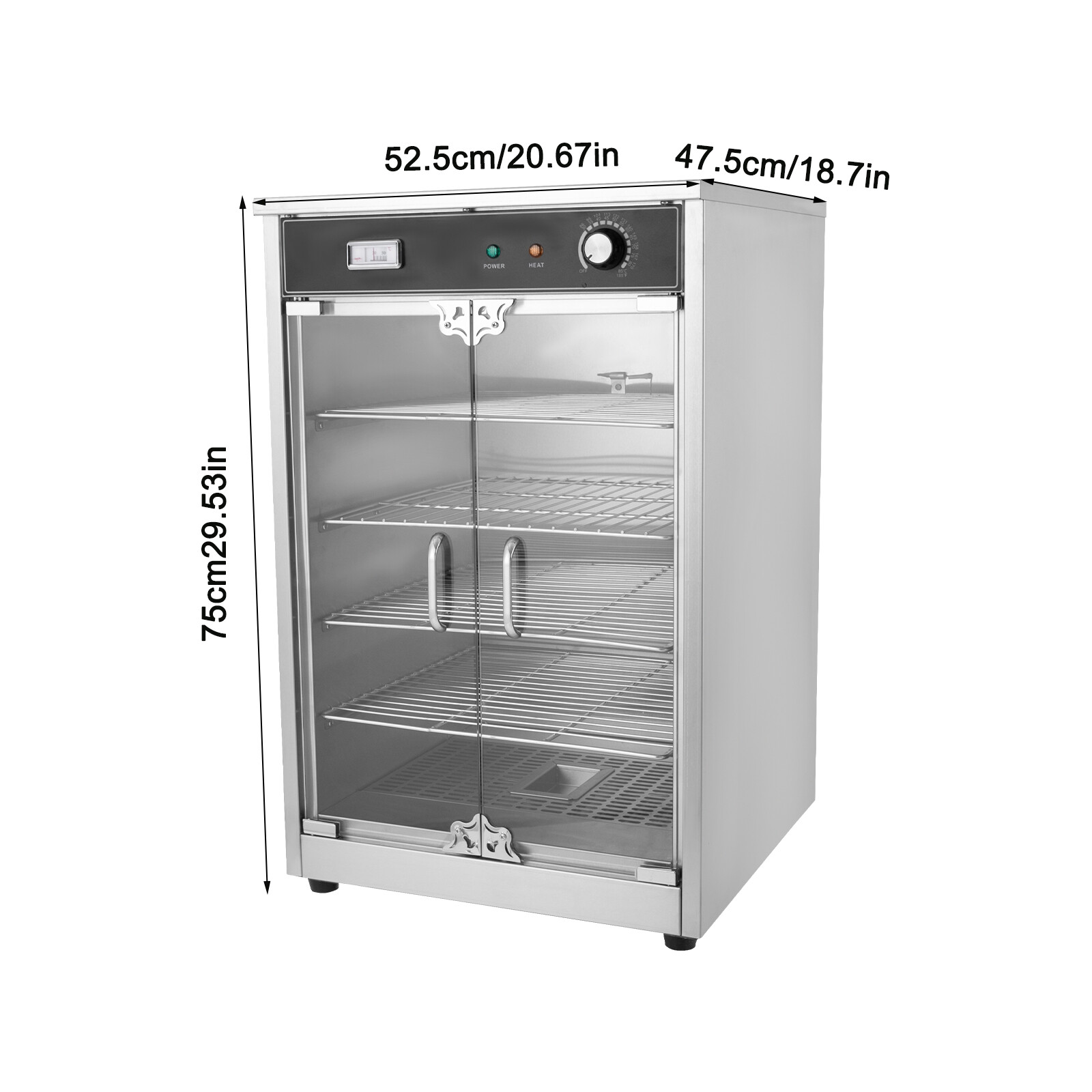 600 W Food Warmer Electric Food Warmer Countertop Heated Holding Cabinet 30-85°C