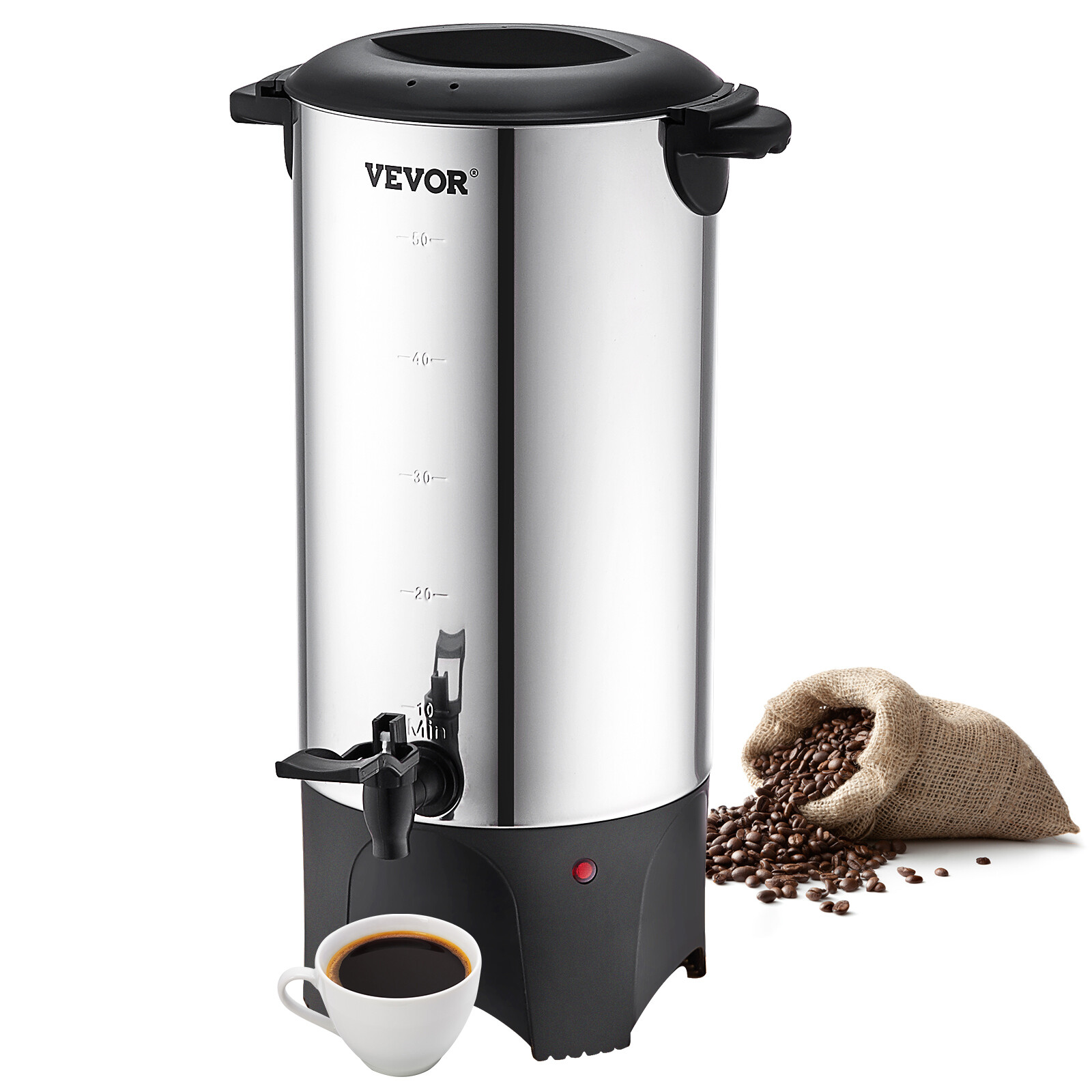 Commercial Coffee Urn 50 Cup Stainless Steel Coffee Dispenser Warmer Fast Brew
