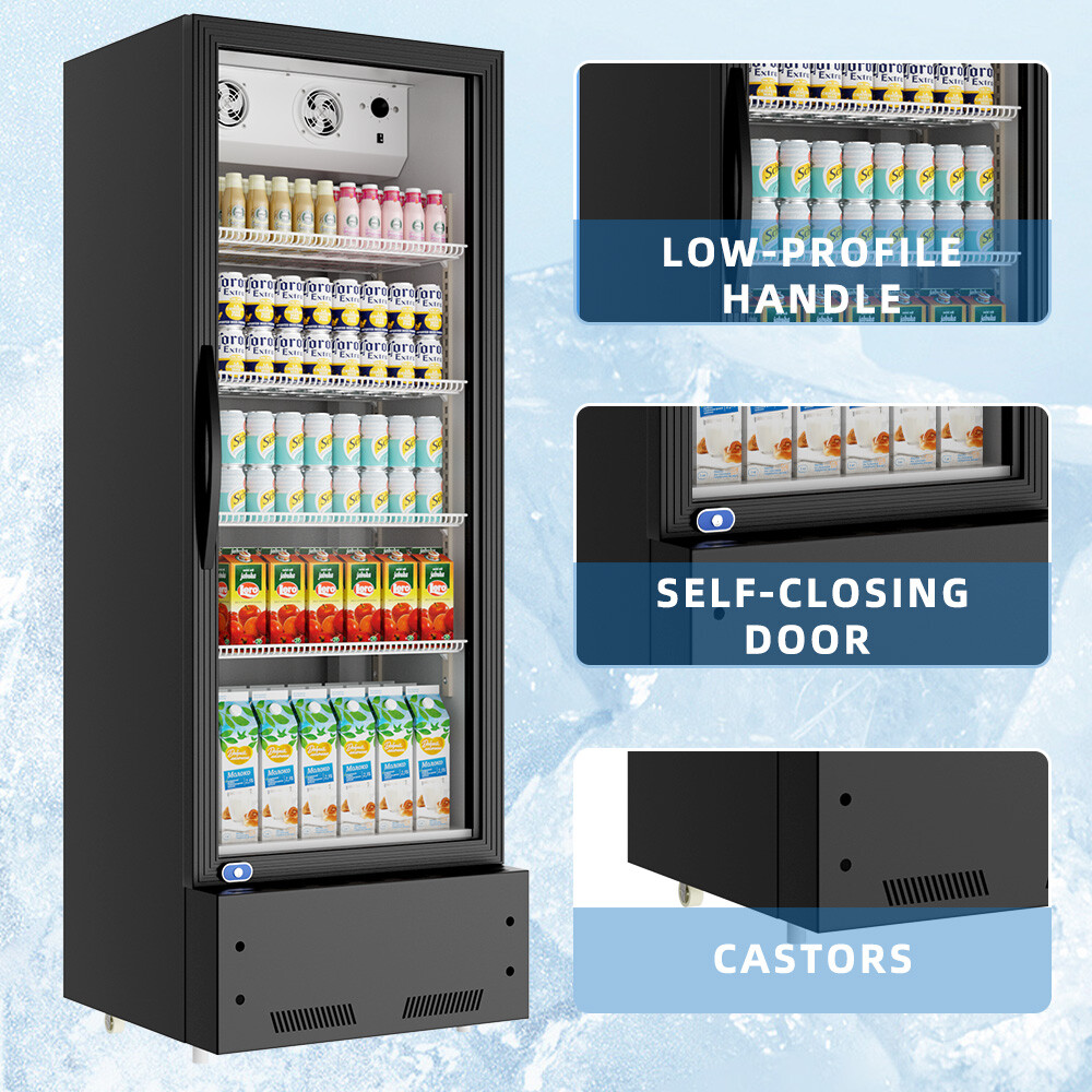 Merchandiser Refrigerator Glass Door Cooler Commercial Display Beverage 11 Cu Ft