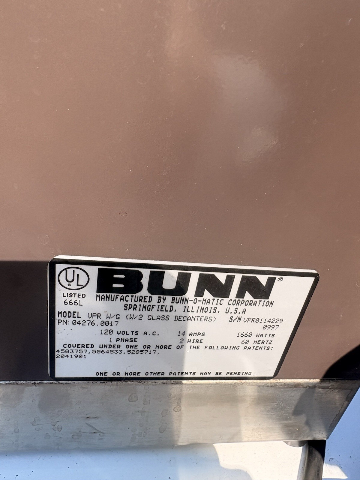 BUNN Commercial Decanter Coffee Brewer 2 Warmers Cup Warming 2 Decanters