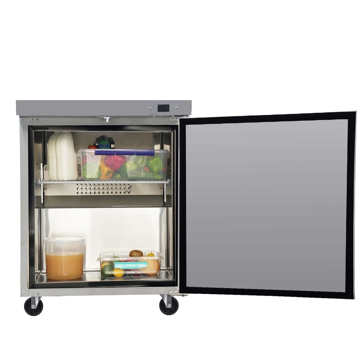 29″ Commercial Undercounter Refrigerators 8 Cu.Ft 1 Door w/Caster for Restaurant
