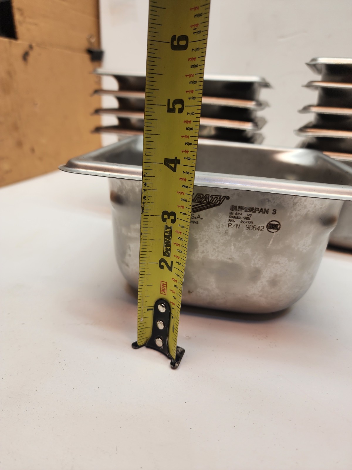 Lot 10 Vollrath 90642 Sixth-size 4″ deep Super Pan 3 stainless steel steam pam
