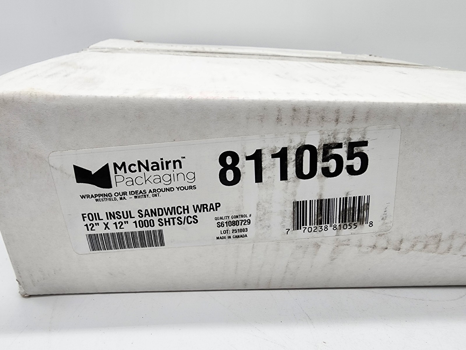 McNairn 811055 Insulated Foil Sandwich Wrap 12×12 1000 Sheets Case