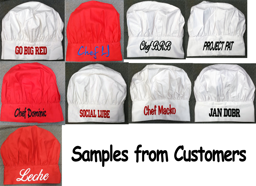 Personalized Black Chef Hat Monogrammed Chef Hat High Quality Stitching
