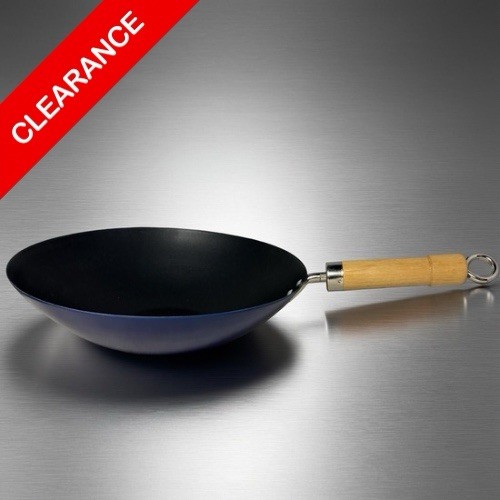 NEW Blue 12.5″ Carbon Steel Wok Flat Bottom Stir Fry Pan – Made in Taiwan