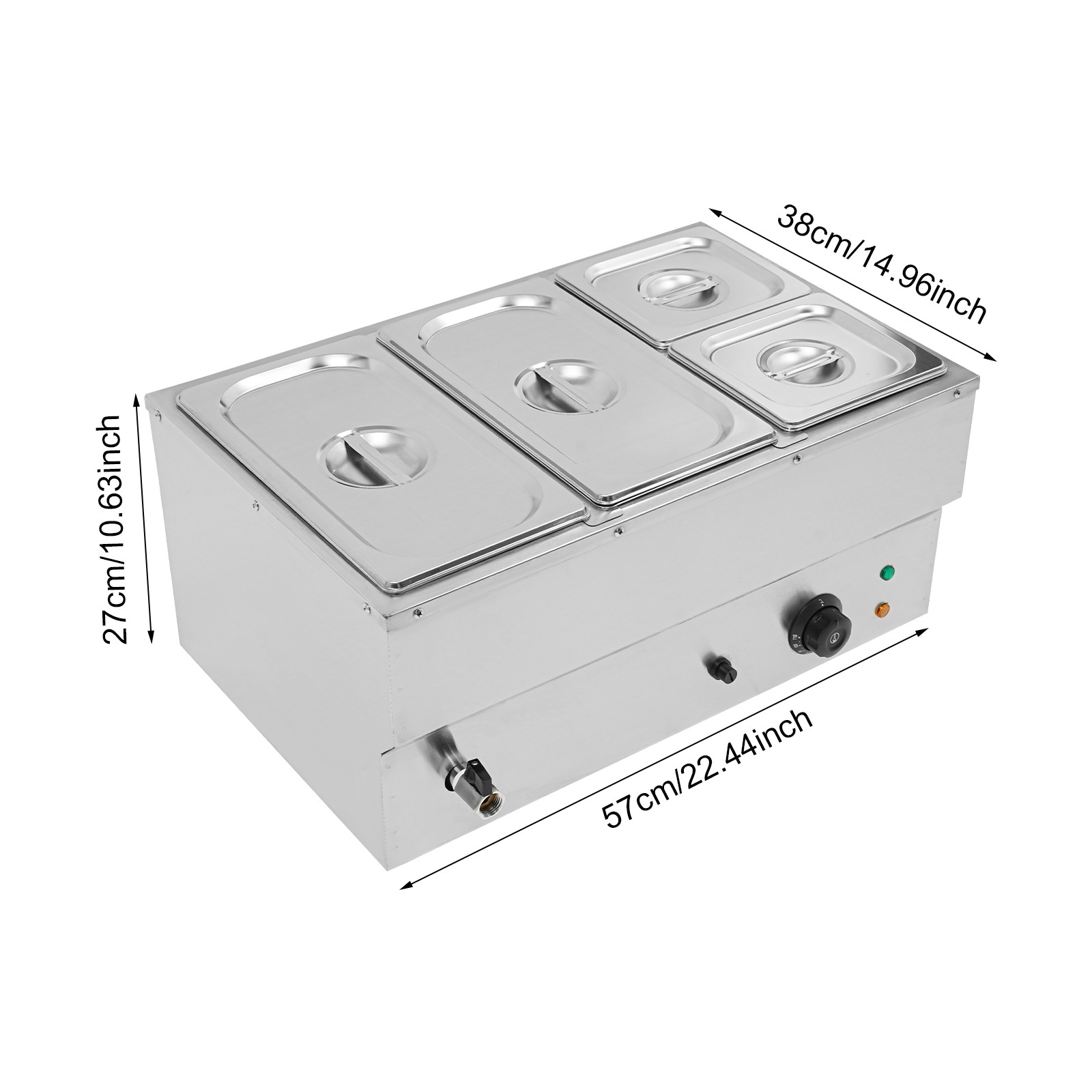 Electric Food Warmer 4-Pans Commercial Countertop Buffet Food Warmer 30-110℃