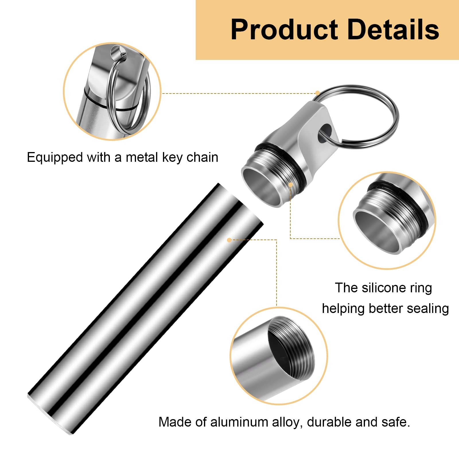 Pelopy 6 Pcs Metal Portable Toothpick Holder [‘silver’, ‘black’, ‘red’]