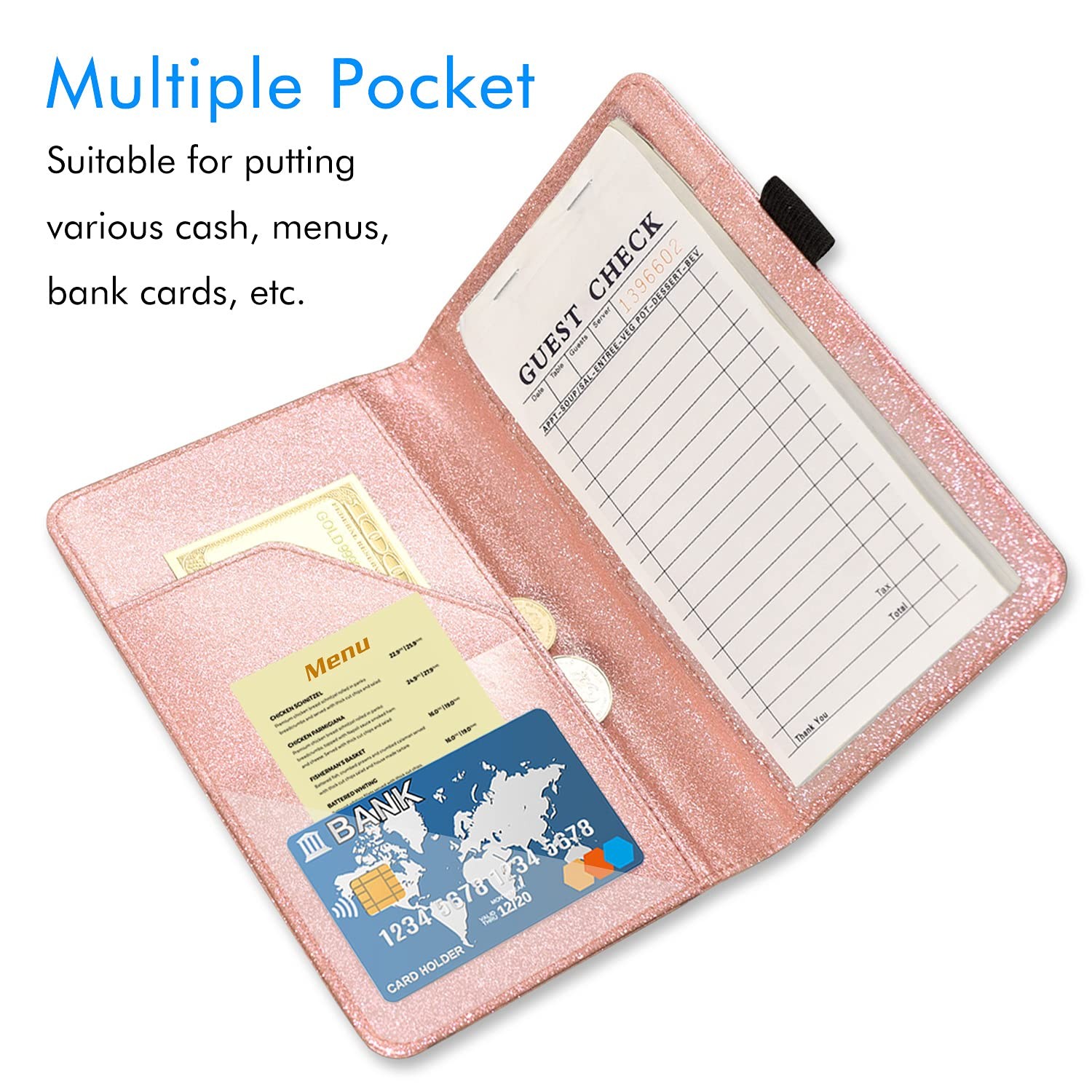ACdream Server Books for Waitress, AA-Glitter Rose Gold