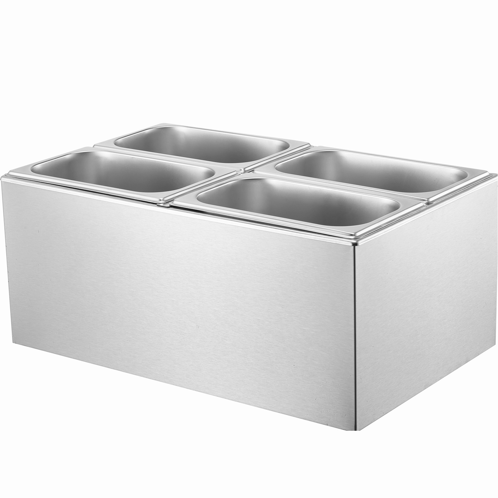 VEVOR Commercial Electric Food Warmer 4-Pan Countertop Buffet 15.9QT Bain Marie