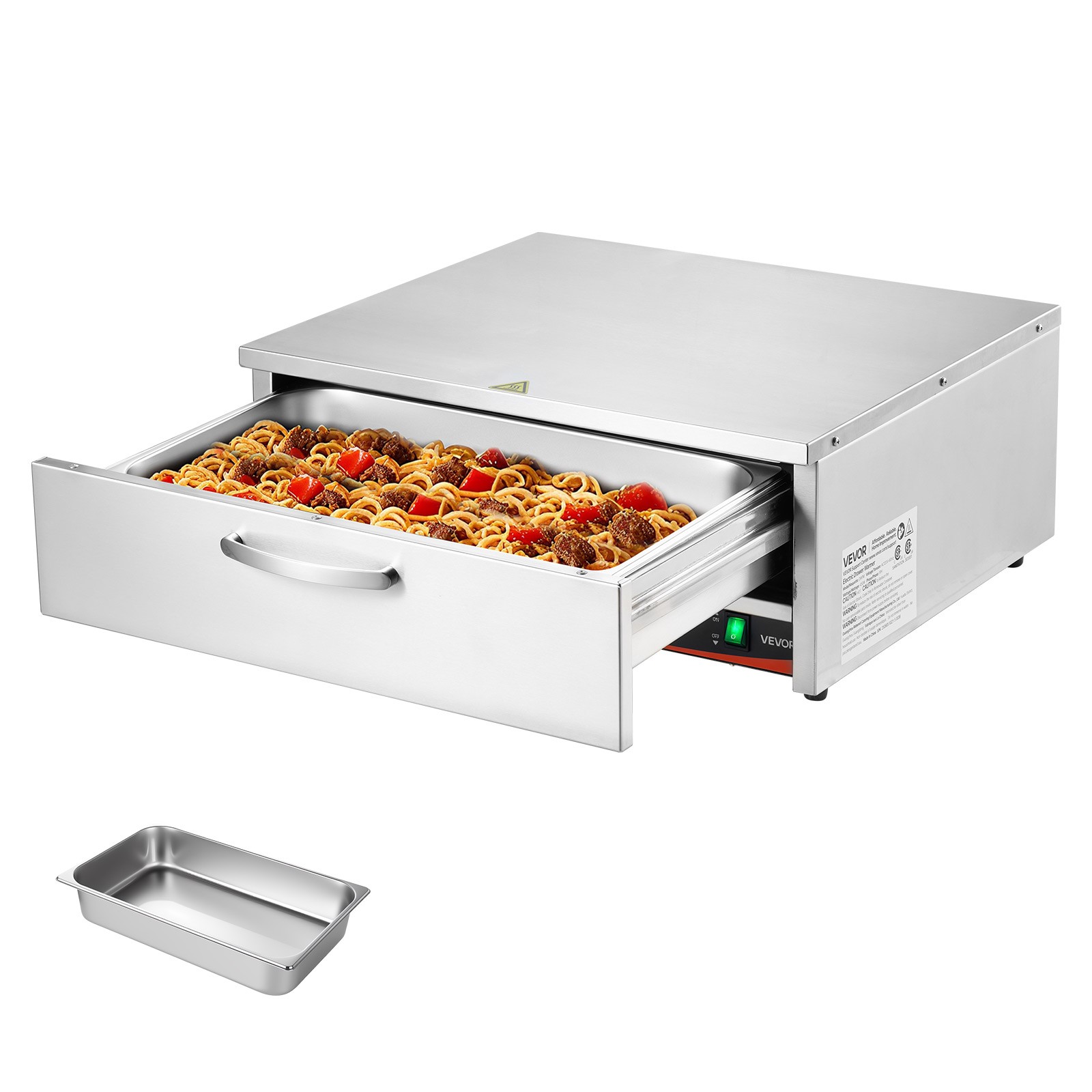 VEVOR Commercial Electric Drawer Warmer Single Drawer Stainless Steel Compact