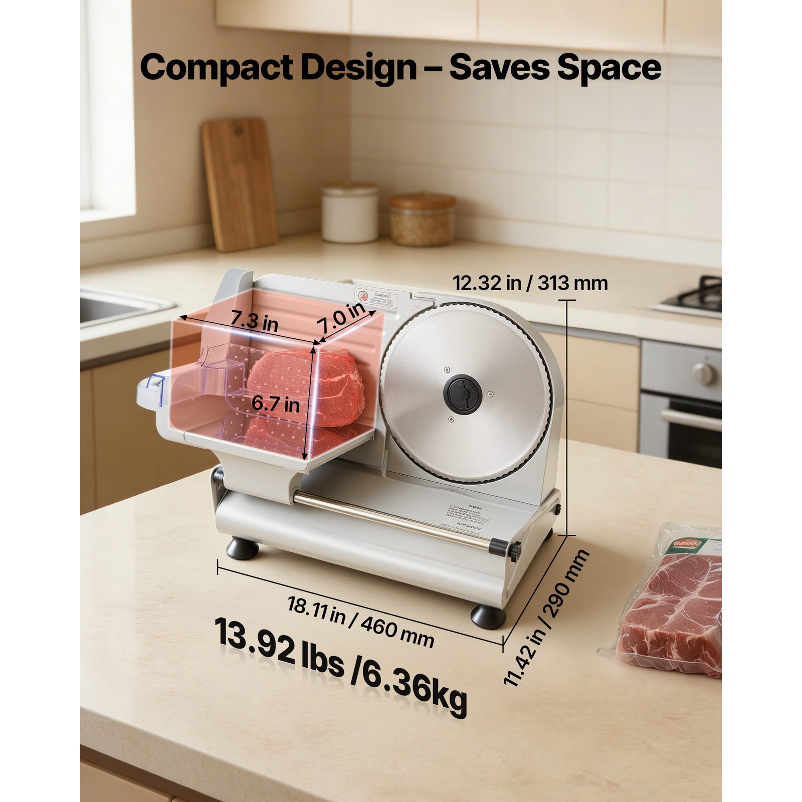 Uimoso 200W Electric Meat Slicer w/Dual 8.6″ Blades &Adjustable Thickness 0-0.6″