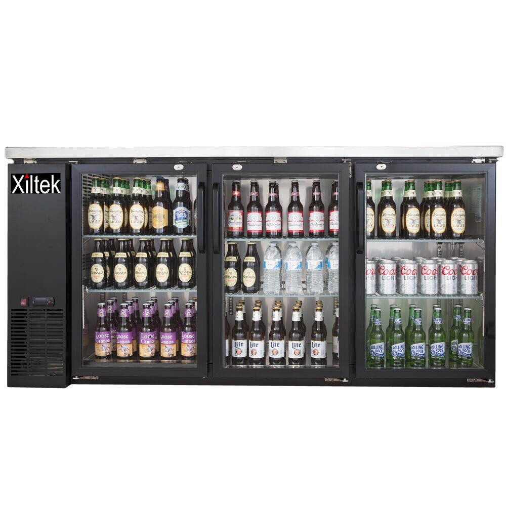 New Xiltek 72″ Triple Glass Door Commercial Back Bar Cooler Beer Refrigerator