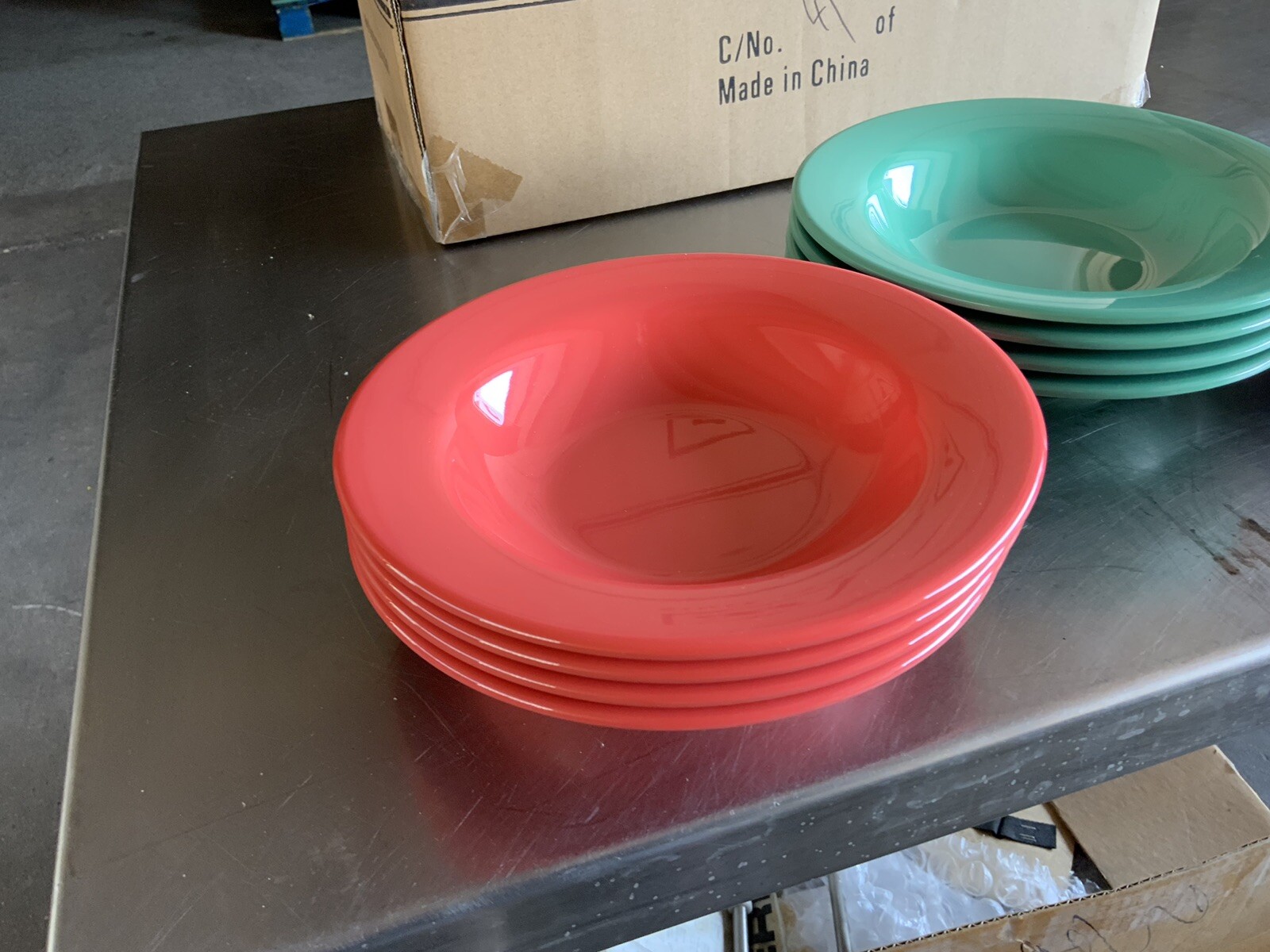 New Thunder Group 48 Melamine 8 OZ 7 3/4″ WIDE RIM SALAD BOWL Blue Orange Green