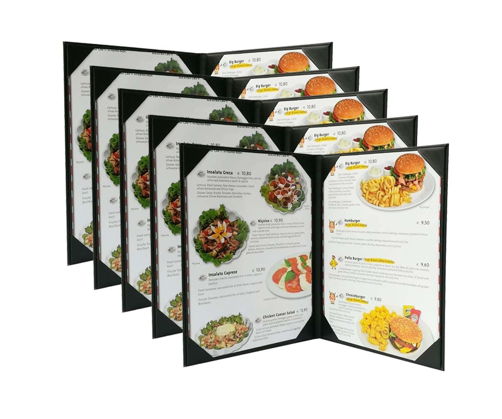 5 pcs of Restaurant Menu Covers Holders 8.5″ X 11″ Inches, Double View,Sold b…
