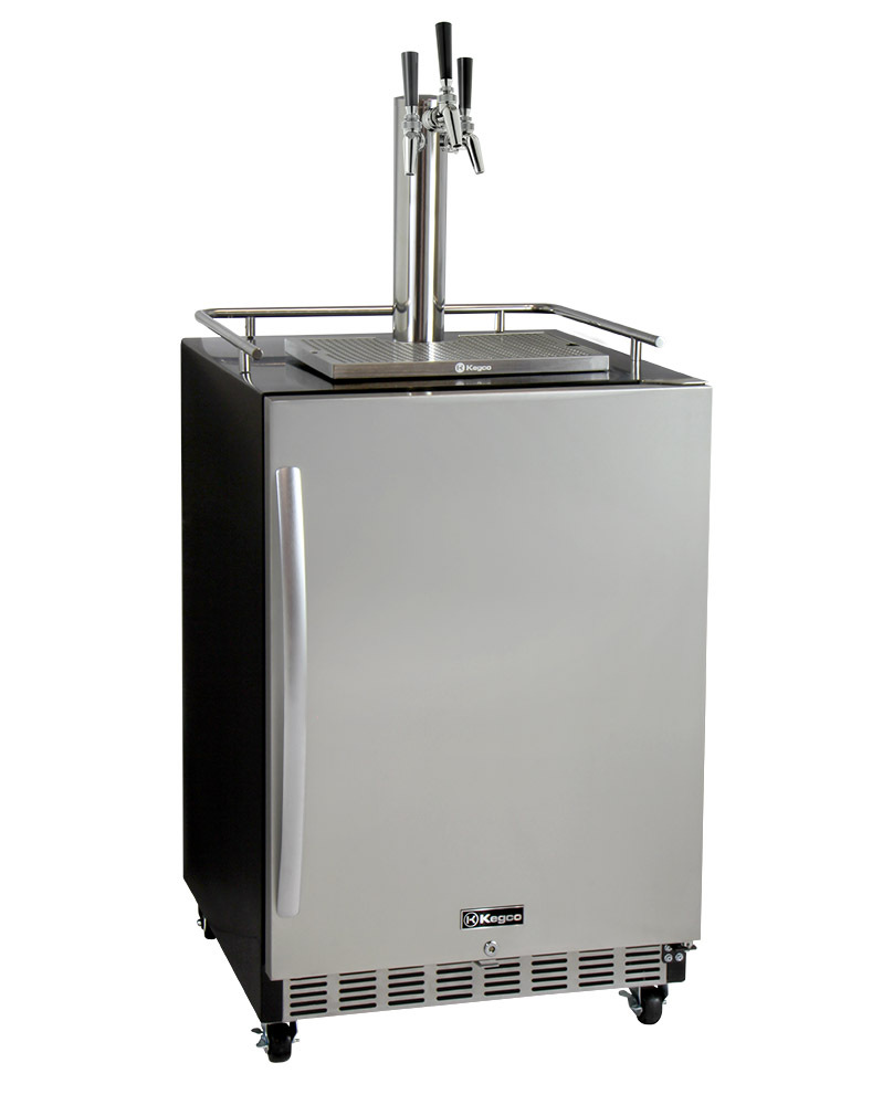 Kegco HK38BSC-3 3-Tap Commercial Built-In Kegerator w/ X-CLUSIVE Dispense Kit
