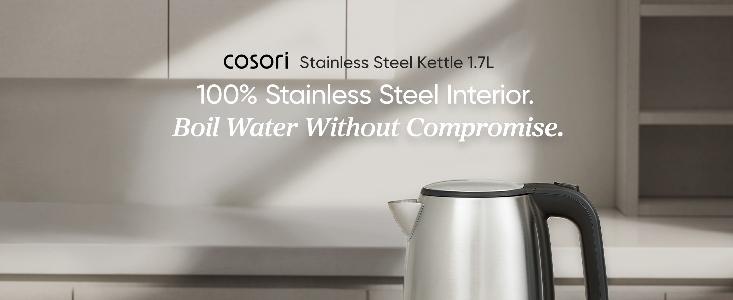 Electric Kettle, Plastic-Interior, Easy to Clean, Automatic Shut Off & Boil-Dry