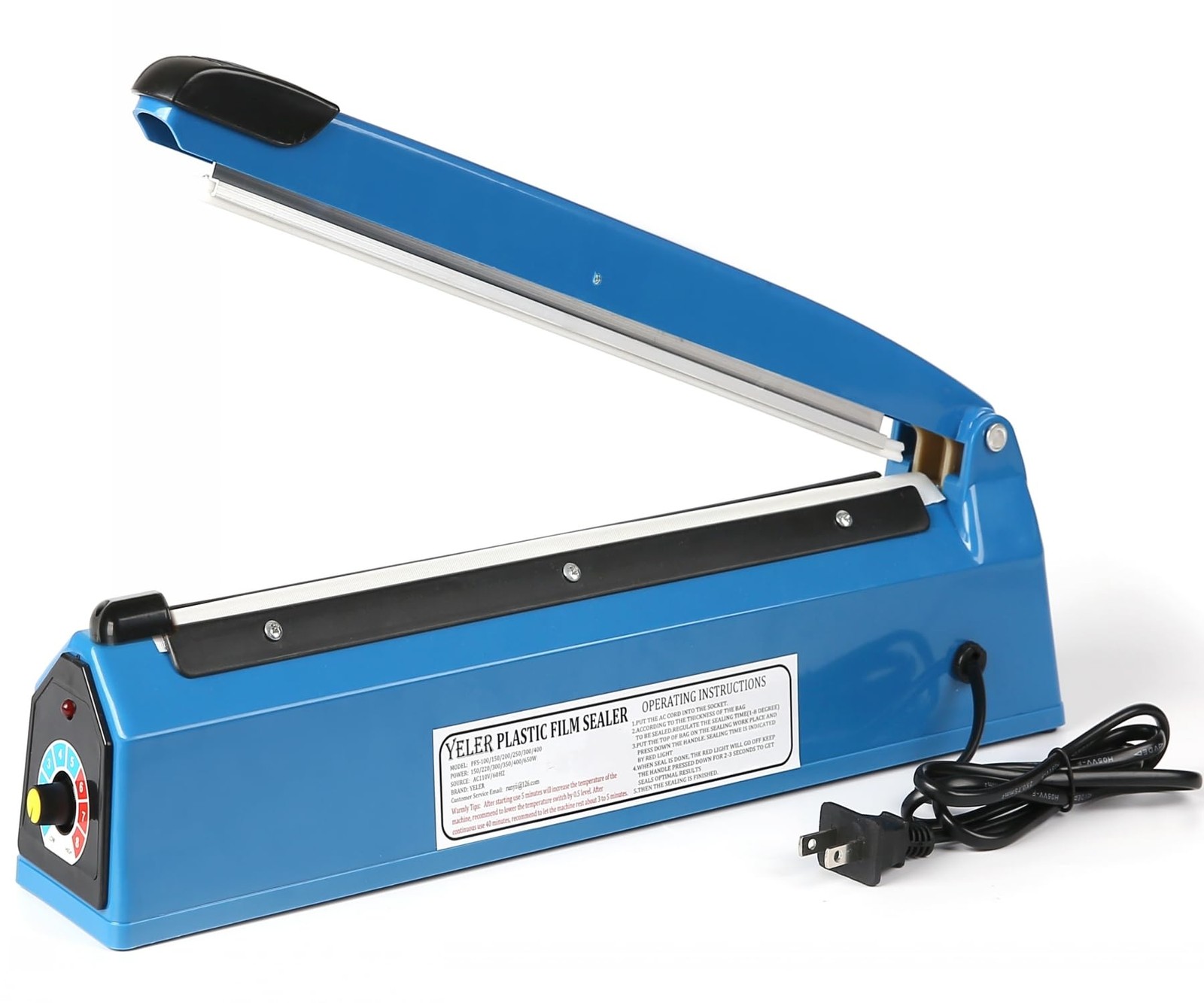 Yeler 12 Inch Impulse Heat Sealer Impulse Bag Sealer Manual Poly Bag Heat