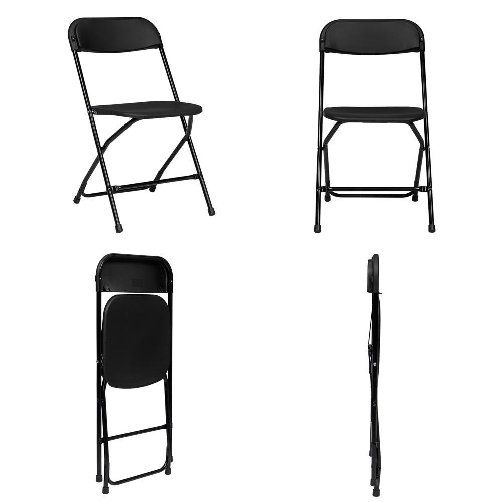 10 Pack Plastic Commercial Folding Chairs Stackable Picnic Party Black Home