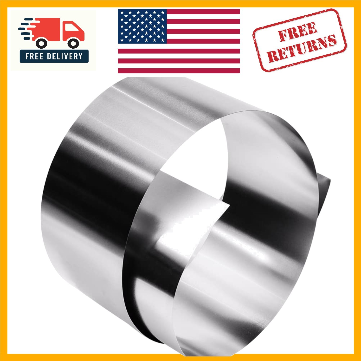 Versatile 304 Stainless Steel Foil Roll 0.05mm x 100mm for Machinery & More