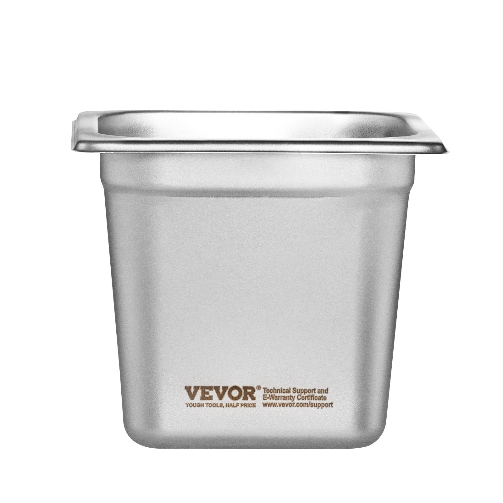 VEVOR 6 Pack 1/6 Size Hotel Pans Steam Table Pan Stainless Steel 6″ Deep