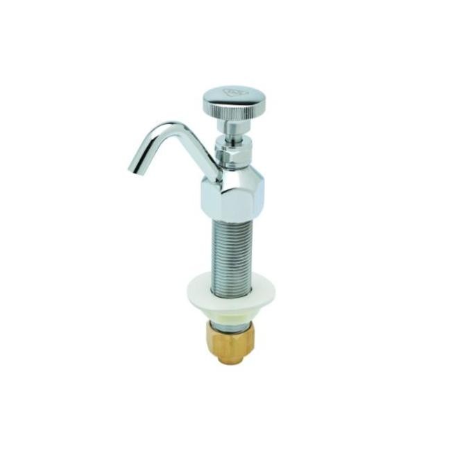 T & S Brass B-2282 Chrome Dipperwell Deck Mounted Faucet With Chrome Plated Knob