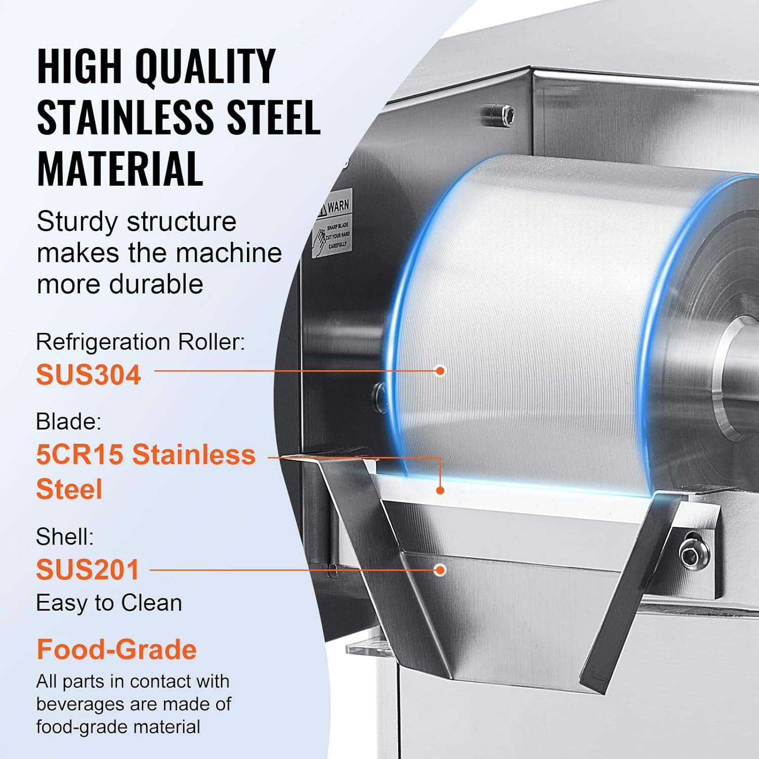 Stainless Steel Snowflake Ice Maker – 176.4LBS/24H for Cafés & Bakeries