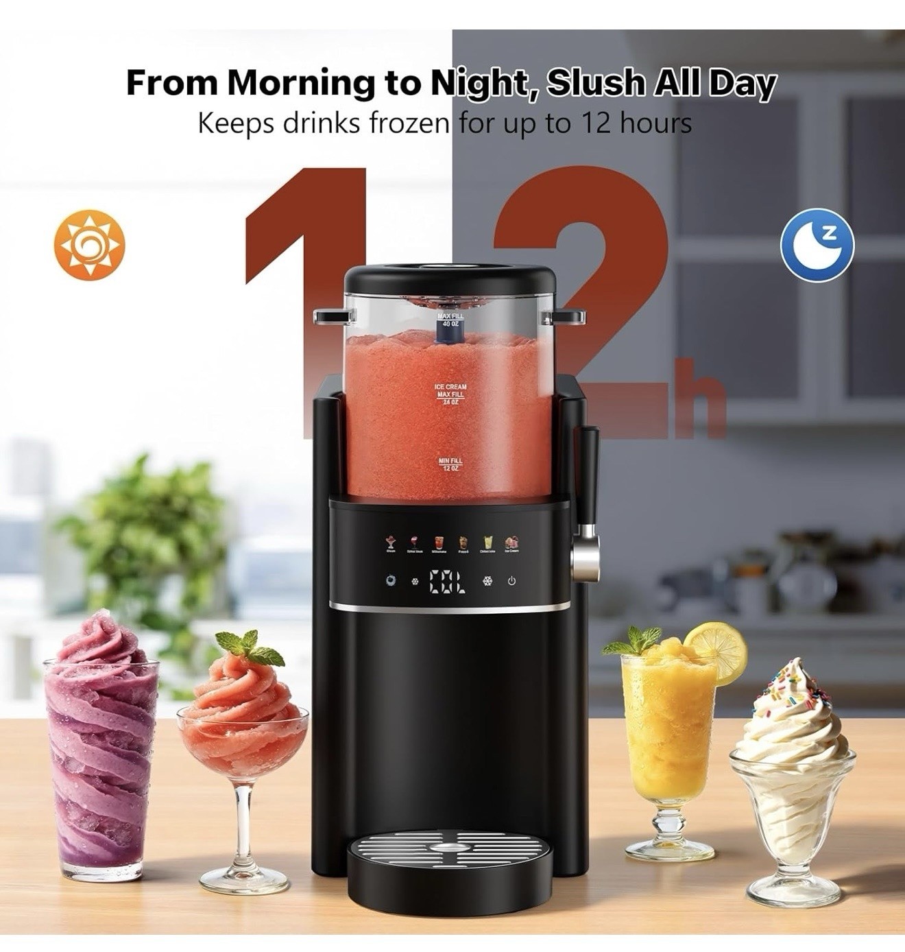 Frozen Drink & Slush Machine Slushie SCM-1G, 1 Bowl 40 oz Standard Pourover