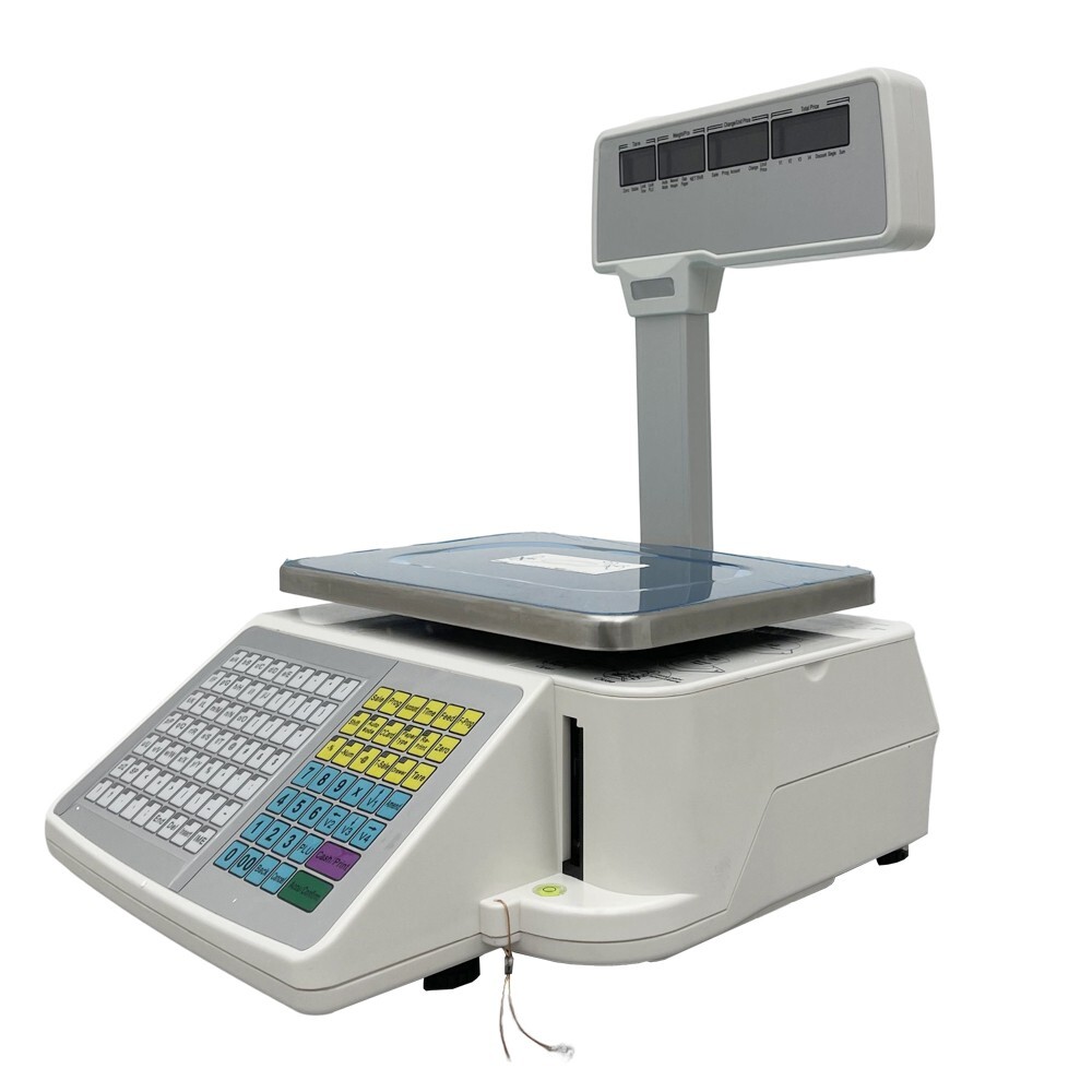 110V Digital Price Computing Scale Thermal Printer 15kg/33 lbs Four-window Pole