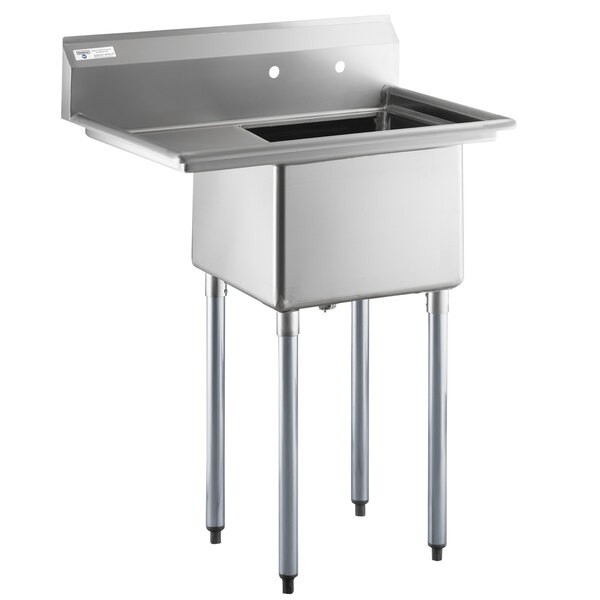Steelton 38 3/4″ One Compartment Commercial Sink with 18″ Left Drainboard